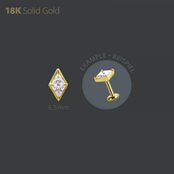 18K GOLD INTERNAL MICRO ATTACHMENT SET WITH TRIANGLE PREMIUM ZIRCONIA