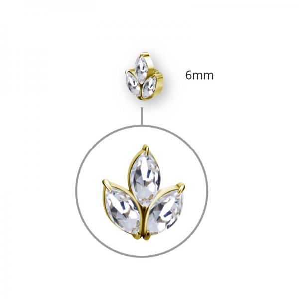 24K GOLD PVD SS316L MICRO ATTACHMENT (MARQUISE CLUSTER)