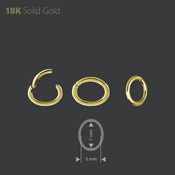 18K GOLD OVAL ROOK CLICKER (ROUND PROFILE)
