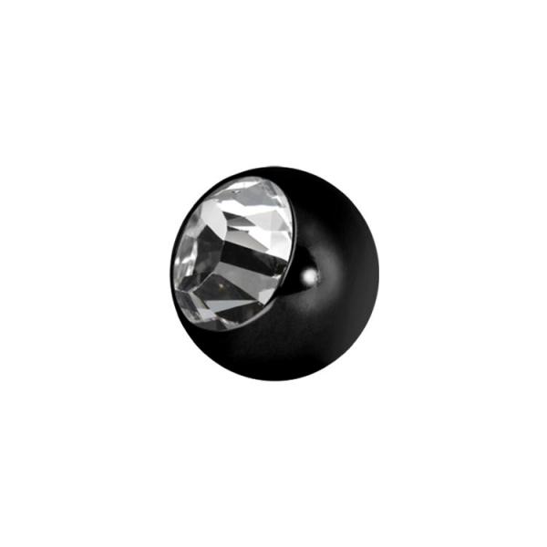 BLACK PVD SS316L JEWELLED BALLS (BIG STONE) 5MM