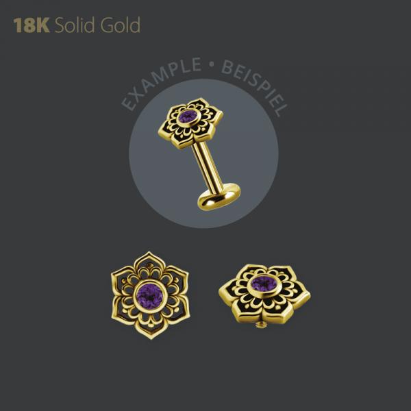 18K GOLD INTERNAL MICRO ATTACHMENT SET W. GENUINE DARK AMETHYST