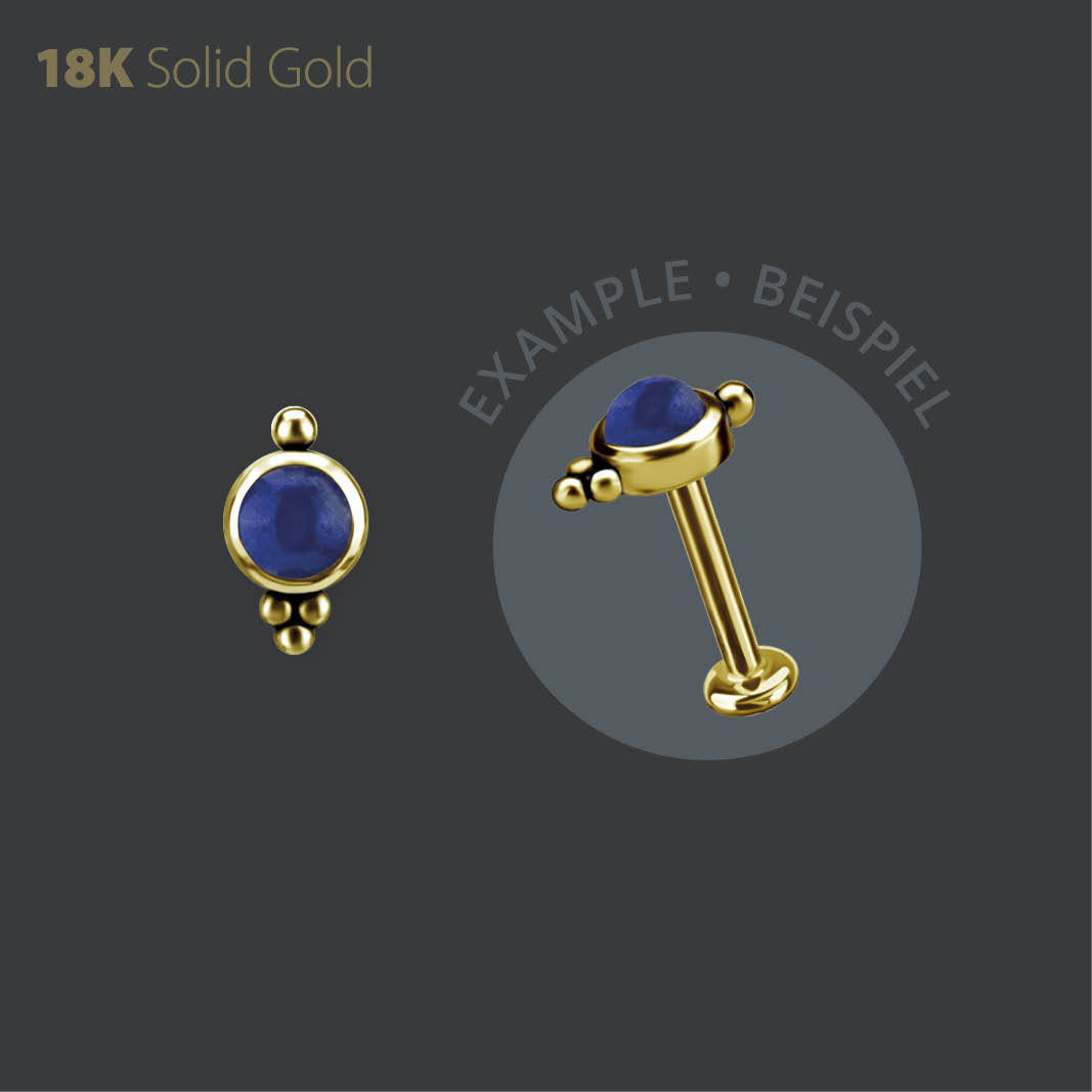 18K GOLD INTERNAL MICRO ATTACHMENT SET W. GENUINE LAPIS LAZULI