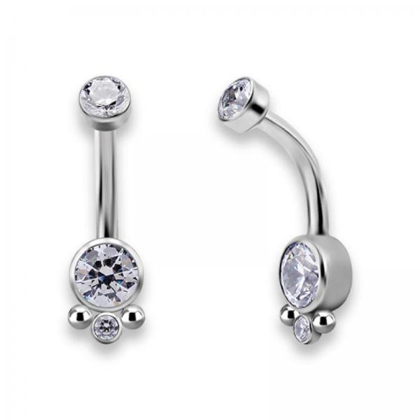 TITANIUM INTERNAL CLUSTER BELLY BANANA SET WITH PREMIUM ZIRCONIA