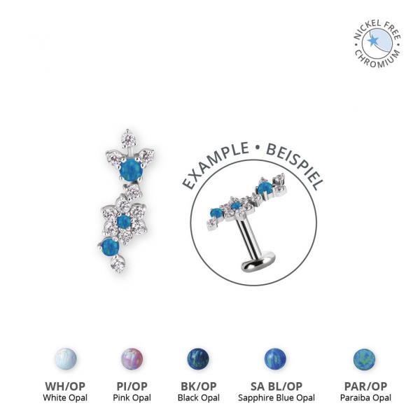 CoCr NF THREADLESS FLOWER ATTACHMENT SET W. LAB CREATED OPALS