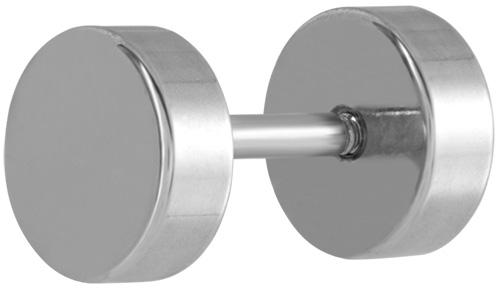 SS316L FAKE PLUG - PLAIN DISC (2.5MM THICK)