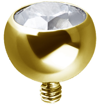 24K GOLD PVD TITANIUM INTERNAL JEWELLED MICRO BALL SET W. PREMIUM ZIRCONIA