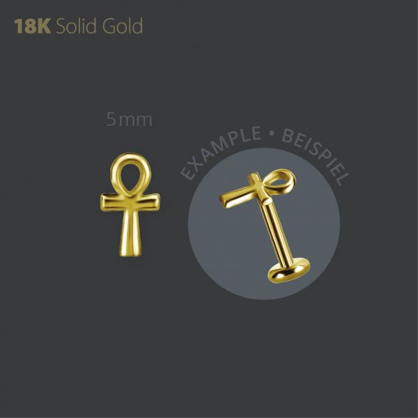 18K GOLD THREADLESS ATTACHMENT (EGYPTIAN ANGH CROSS)