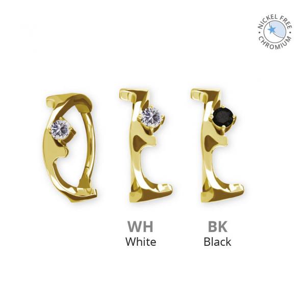 18K GOLD PVD CoCr NF HINGED RING SET W.PREMIUM ZIRCONIA