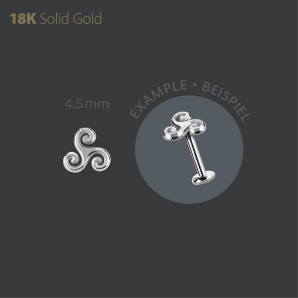18K WHITE GOLD THREADLESS ATTACHMENT (CELTIC WATER SYMBOL)