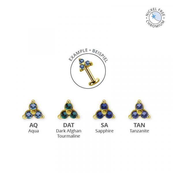 18K GOLD PVD CoCr NF INTERNAL MICRO TRINITY ATTACHMENT SET W. PREMIUM NANO GEMS