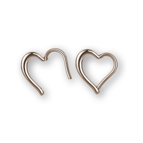 ROSE GOLD PVD SS316L HINGED RING HEART SHAPE
