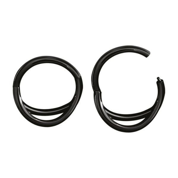 BLACK PVD SS316L HINGED RING (DOUBLE)