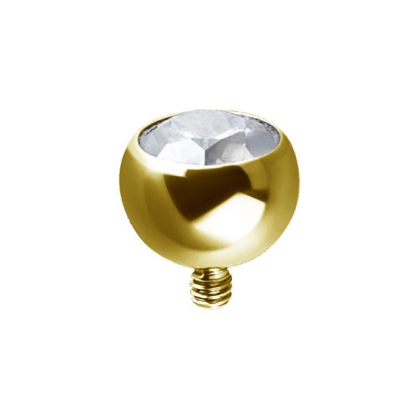24K GOLD PVD TITANIUM INTERNAL JEWELLED 4MM BALL SET WITH PREMIUM ZIRCONIA