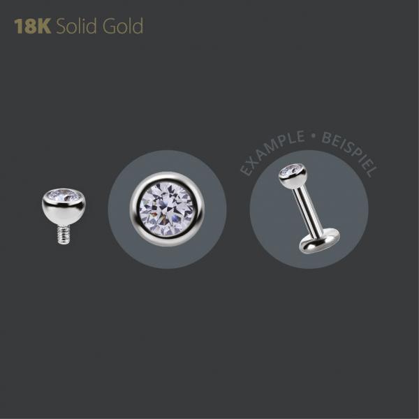 18K WHITE GOLD INTERNAL MICRO BALL SET W. PREMIUM ZIRCONIA