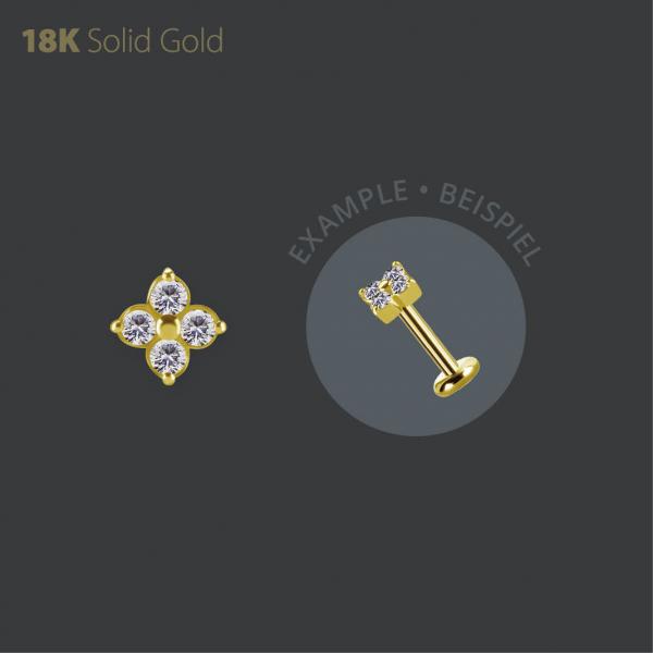 18K GOLD INTERNAL QUAD MICRO ATTACHMENT SET W. PREMIUM ZIRCONIA