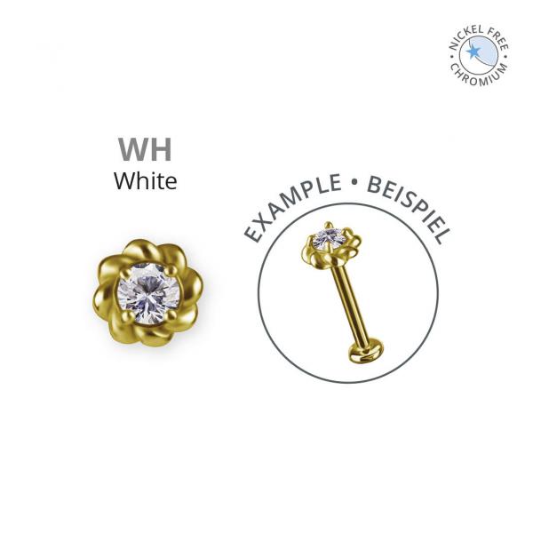 18K GOLD PVD CoCr NF INTERNAL MICRO FLOWER ATTACHMENT SET W. PREMIUM ZIRCONIA