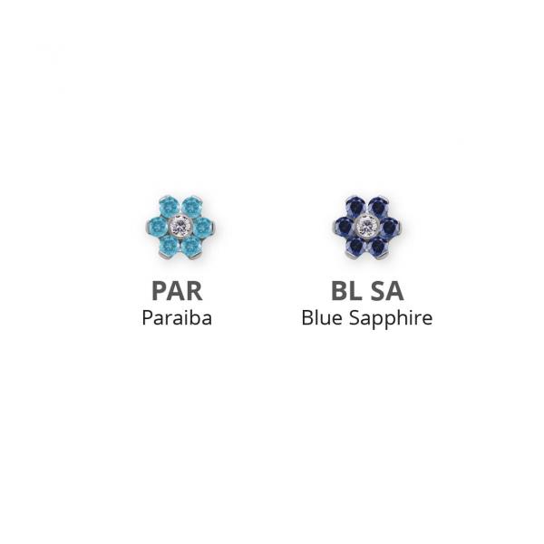 TITANIUM INTERNAL MICRO FLOWER ATTACHMENT SET W. LAB CREATED GEMSTONE
