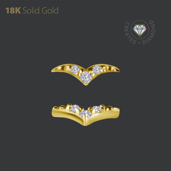 18K GOLD INTERNAL MICRO ATTACHMENT SET WITH LAB CREATED DIAMONDS