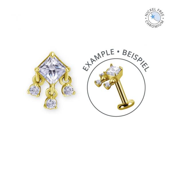 18K GOLD PVD CoCr NF THREADLESS ATTACHMENT SET W. PREMIUM ZIRCONIA