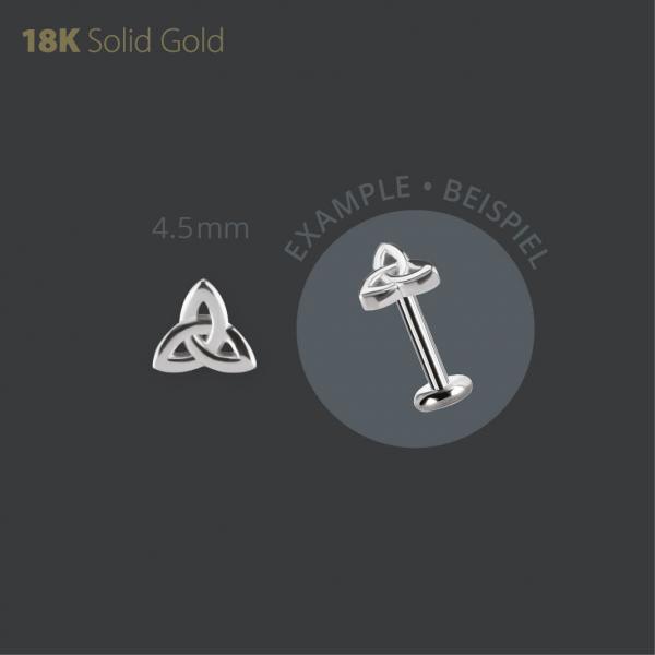 18K WHITE GOLD THREADLESS ATTACHMENT (CELTIC TRINITY) (0.5TL SYSTEM)