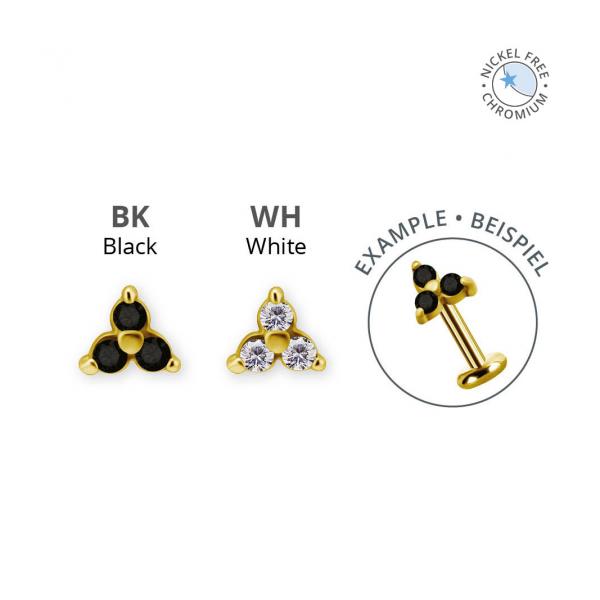 18K GOLD PVD CoCr NF THREADLESS ATTACHMENT SET W. PREMIUM ZIRCONIA