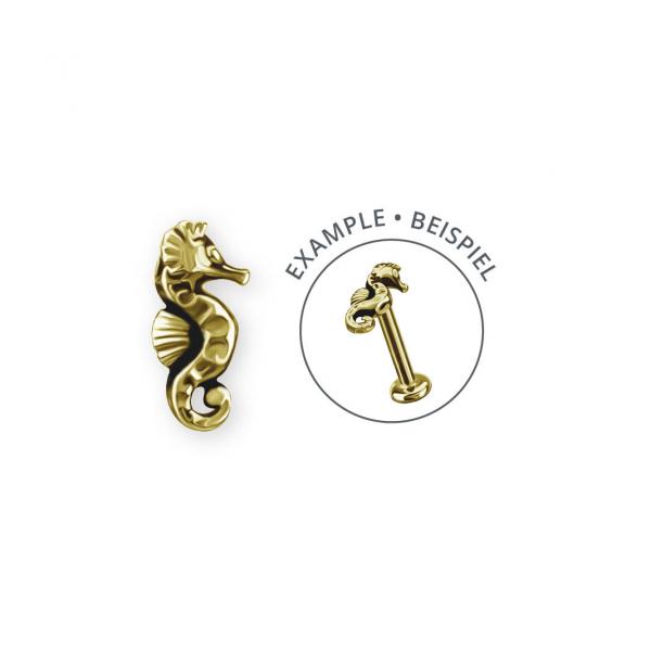 24K GOLD PVD SS316L THREADLESS SEA HORSE ATTACHMENT