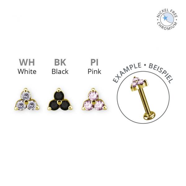 18K GOLD PVD CoCr NF INTERNAL MICRO TRINITY ATTACHMENT SET W. PREMIUM ZIRCONIA - CLOSED BACK