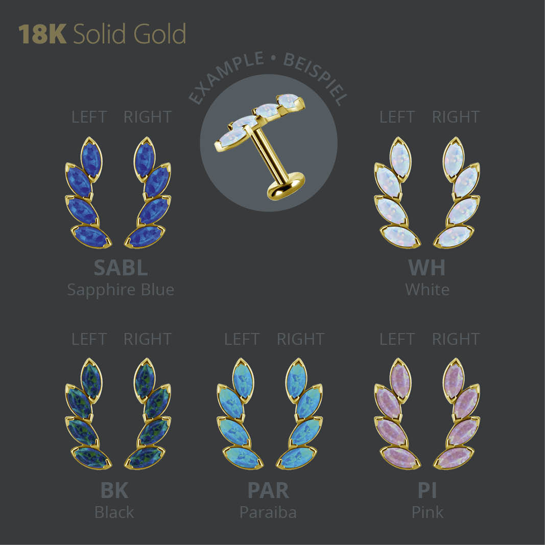 18K GOLD INTERNAL MICRO ATTACHMENT SET WITH LAB CREATED OPAL