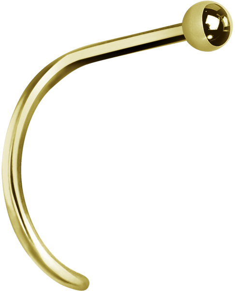 24K GOLD PVD SS316L CURVED NOSESTUDS (BALL)