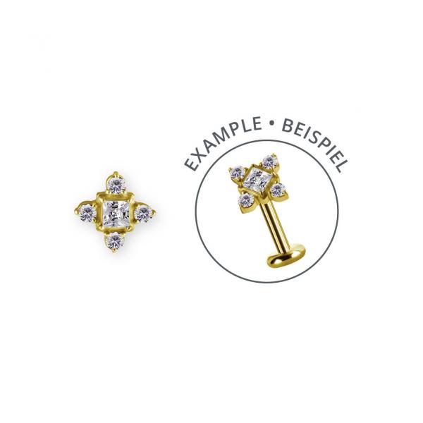 18K GOLD PVD CoCr NF THREADLESS ATTACHMENT SET W. PREMIUM ZIRCONIA