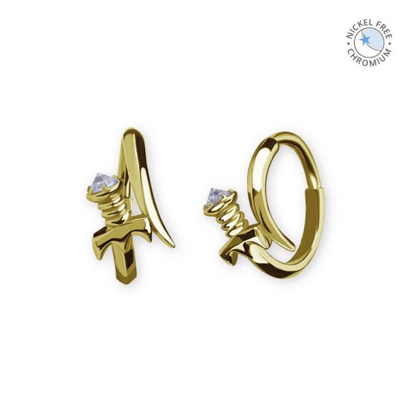 18K GOLD PVD CoCr NF HINGED SEGMENT RING SET W. PREMIUM ZIRCONIA