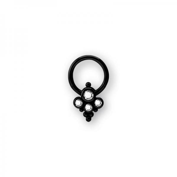 BLACK PVD SS316L CLUSTER STYLE CLICKER W. EPOXY BACK COVER