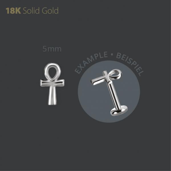 18K WHITE GOLD THREADLESS ATTACHMENT (EGYPTIAN ANGH CROSS)