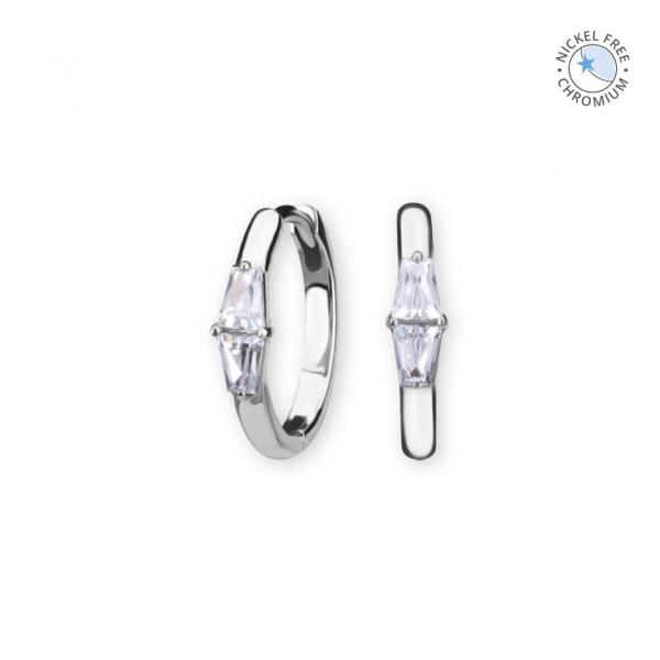 CoCr NF HINGED EAR HOOPS SET W. PREMIUM ZIRCONIA