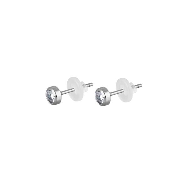 SS316L CRYSTAL DISC EARSTUDS (PAIR)