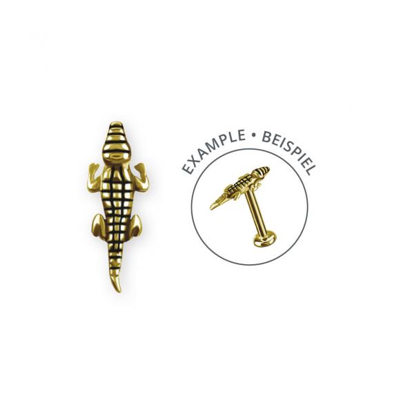 24K GOLD PVD SS316L THREADLESS ATTACHMENT (CROCODILE)