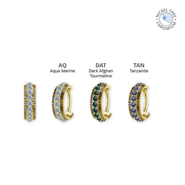 18K GOLD PVD CoCr NF HINGED SEGMENT RING SET W. PREMIUM NANO GEMS