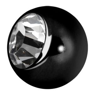 BLACK PVD TITANIUM JEWELLED 6MM BALLS