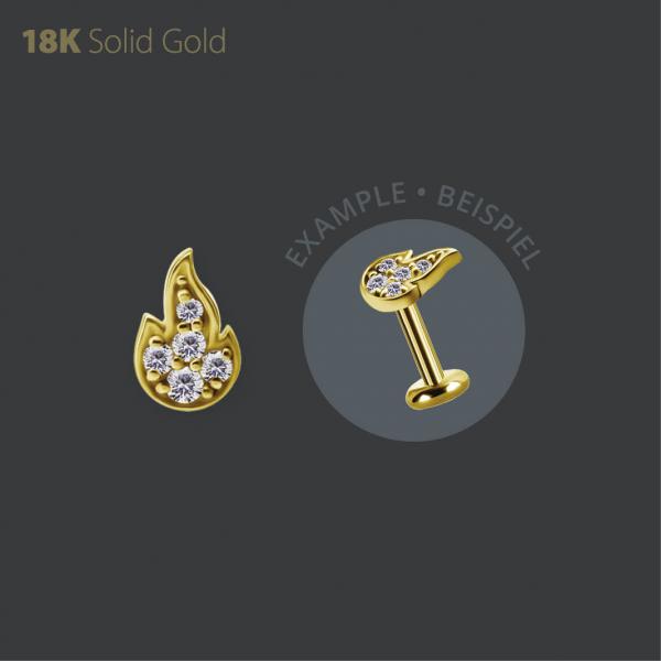 18K GOLD THREADLESS FLAME ATTACHMENT SET WITH PREMIUM ZIRCONIA
