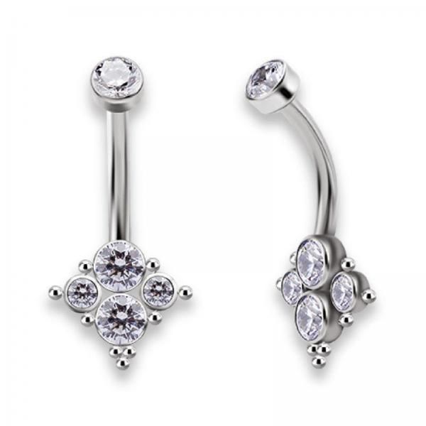 TITANIUM INTERNAL CLUSTER BELLY BANANA SET WITH PREMIUM ZIRCONIA
