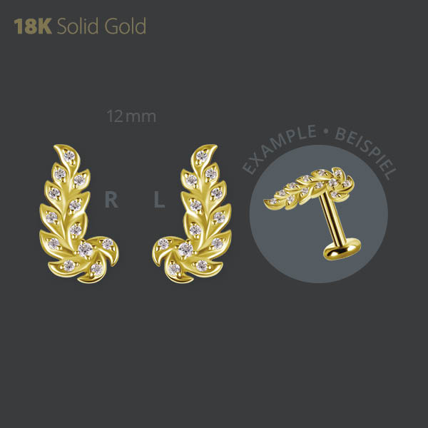 18K GOLD THREADLESS ATTACHMENT SET W. PREMIUM ZIRCONIA