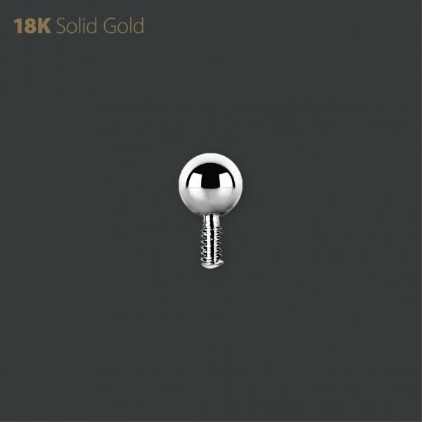 18K WHITE GOLD  INTERNAL BALL 2.5MM FOR MICRO PINS