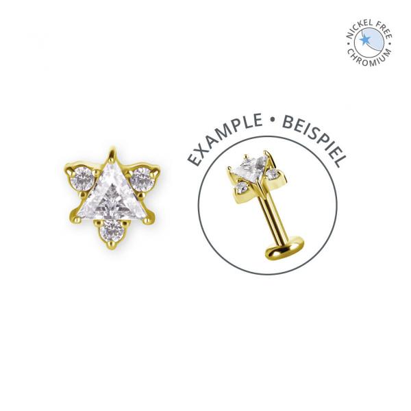 18K 18K GOLD PVD CoCr NF THREADLESS ATTACHMENT SET W. PREMIUM ZIRCONIA
