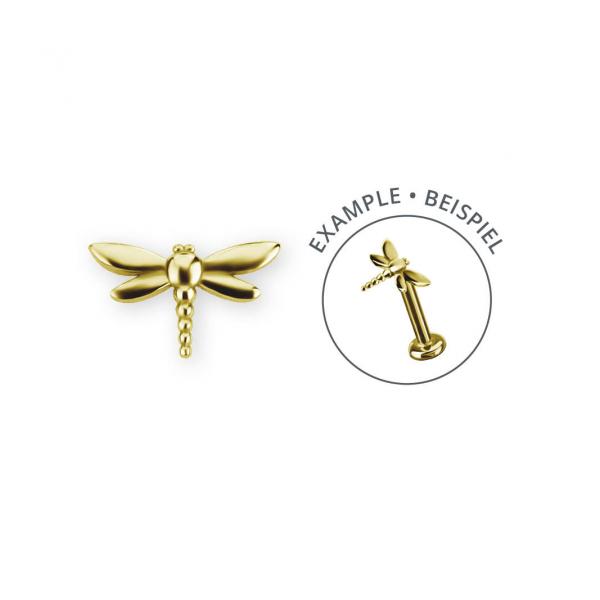 24K GOLD PVD SS316L THREADLESS DRAGONFLY ATTACHMENT