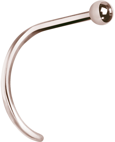 ROSE GOLD PVD TITANIUM CURVED NOSE STUDS (BALL)