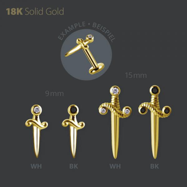 18K GOLD INTERNAL DAGGER MICRO ATTACHMENT SET W. PREMIUM ZIRCONIA