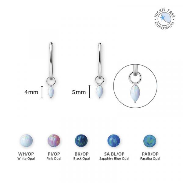 CoCr NF MARQUISE CHARMS SET W. LAB CREATED OPALS