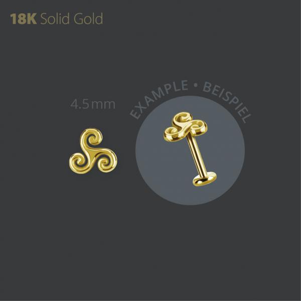 18K GOLD THREADLESS ATTACHMENT (CELTIC WATER SYMBOL)