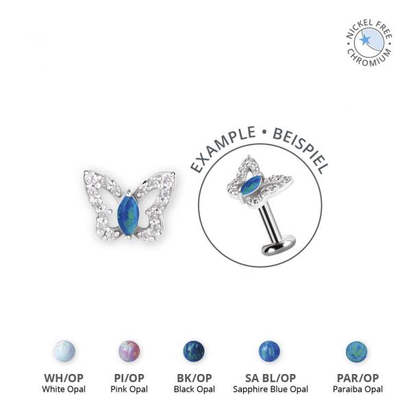 CoCr NF INTERNAL MICRO BUTTERFLY ATTACHMENT SET W. LAB CREATED OPALS
