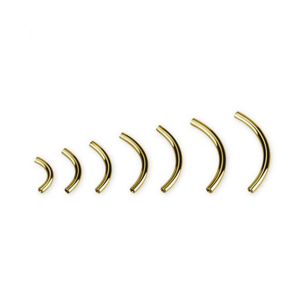 24K GOLD PVD TITANIUM INTERNAL BANANA PIN FOR FLOATING NAVEL (0.8MM BOTH SIDES)